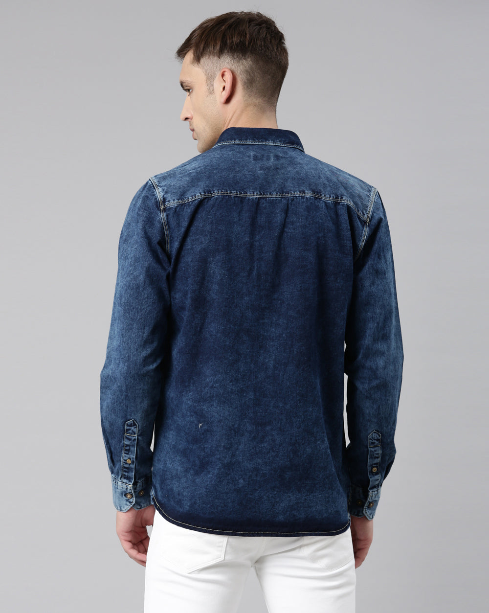 Mid-Blue Washed Denim Shirt