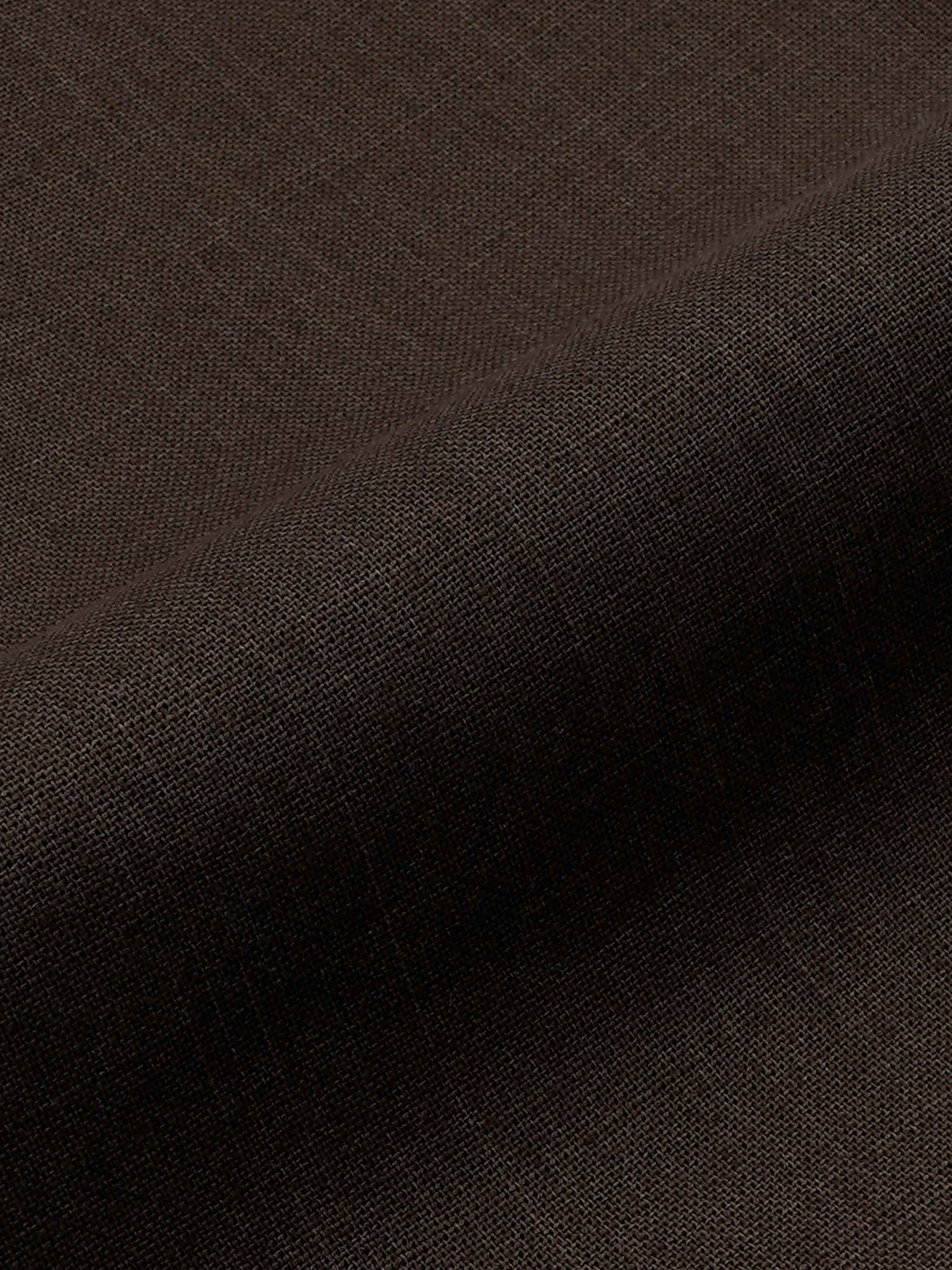 Raw Slub Relaxed Brown Flexiwaist Pants