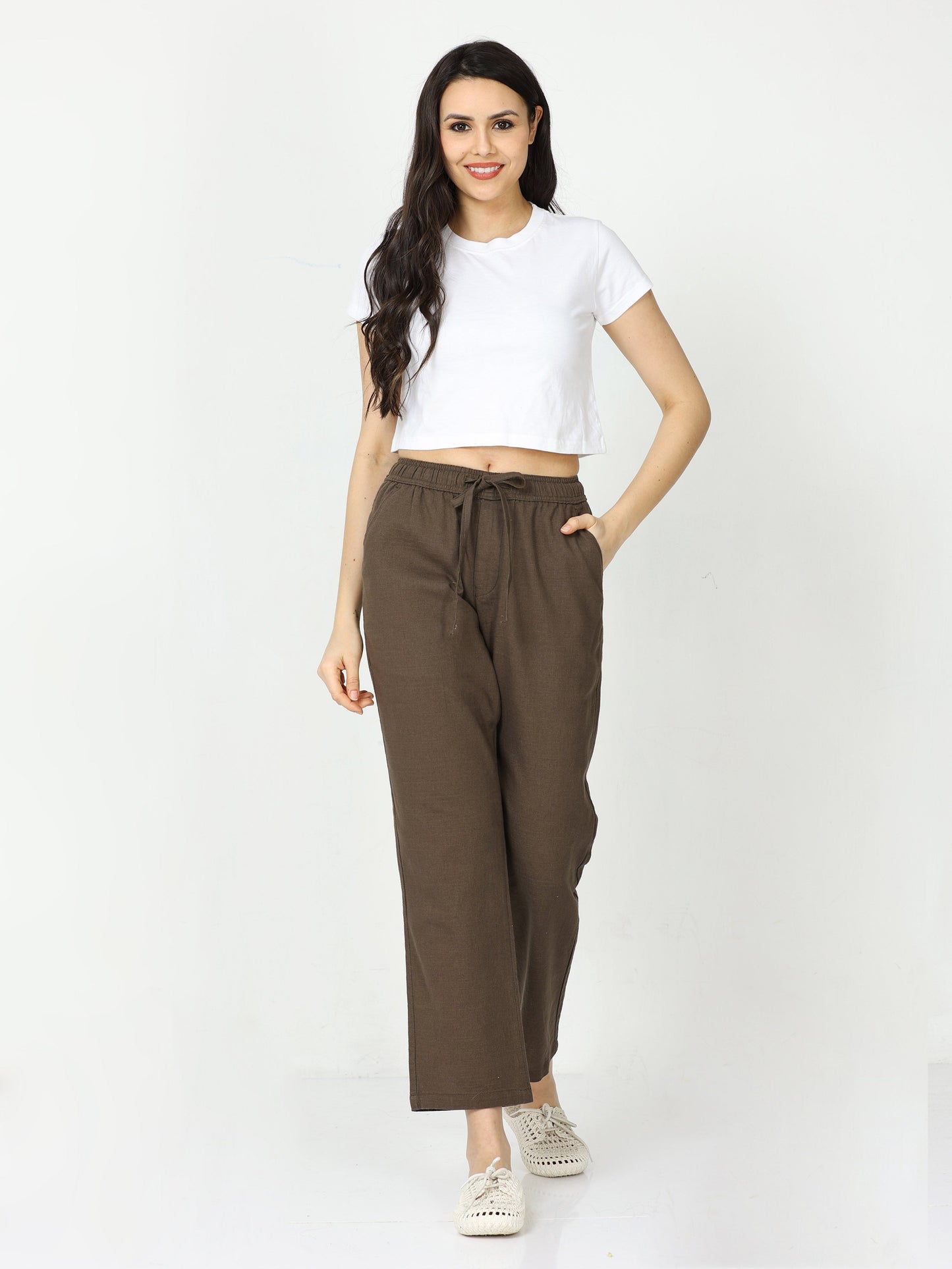 Women Lazy Linen Fern Pants