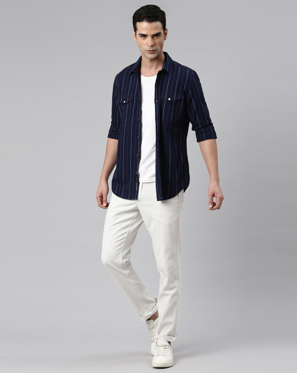 Men's Indigo Striped Shirt
