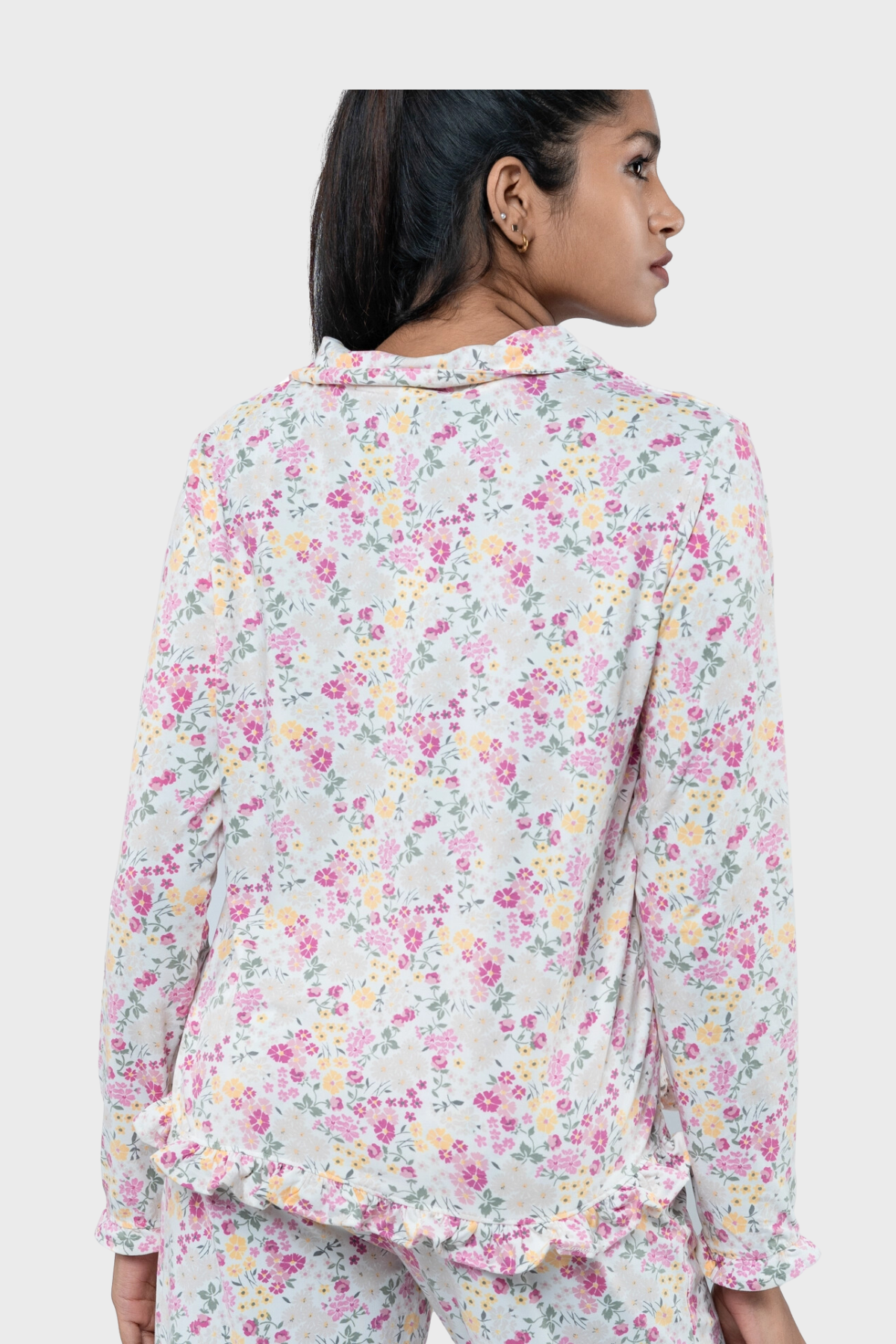 Snowlux :yummy Pj Set-full Open Top-full Length Pants-frilled Hem