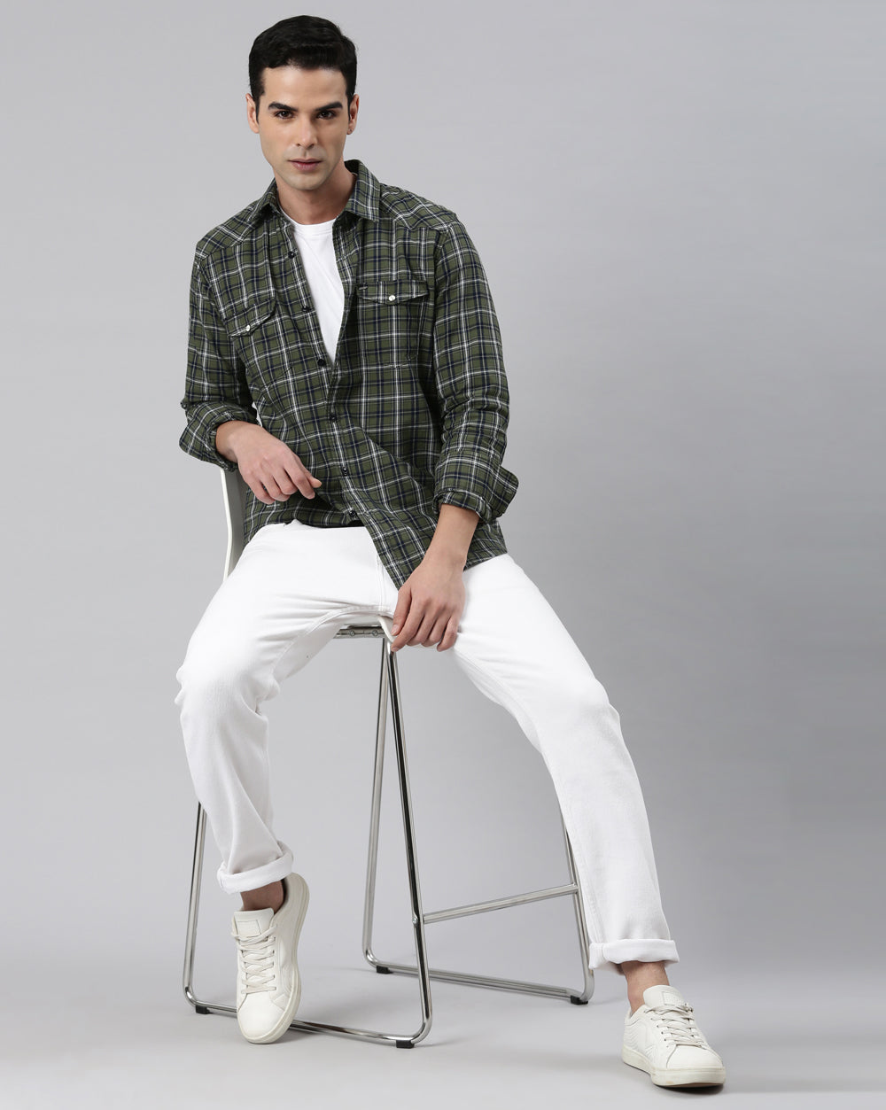 Swing Forever Olive Checkered Shirt