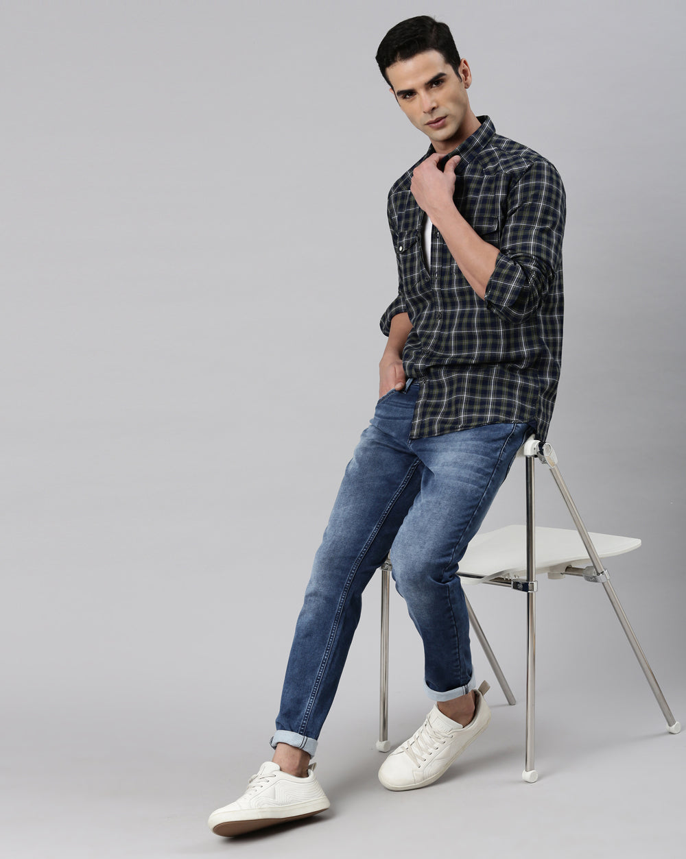 Swing Olive Plaid Shirt