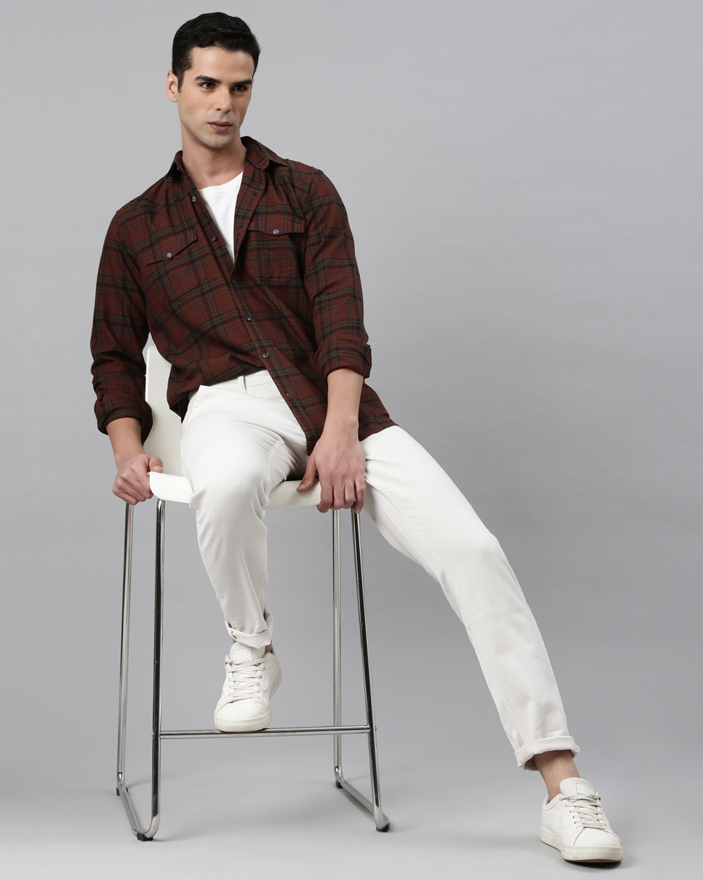 Swing Maroon Plaid Shirt