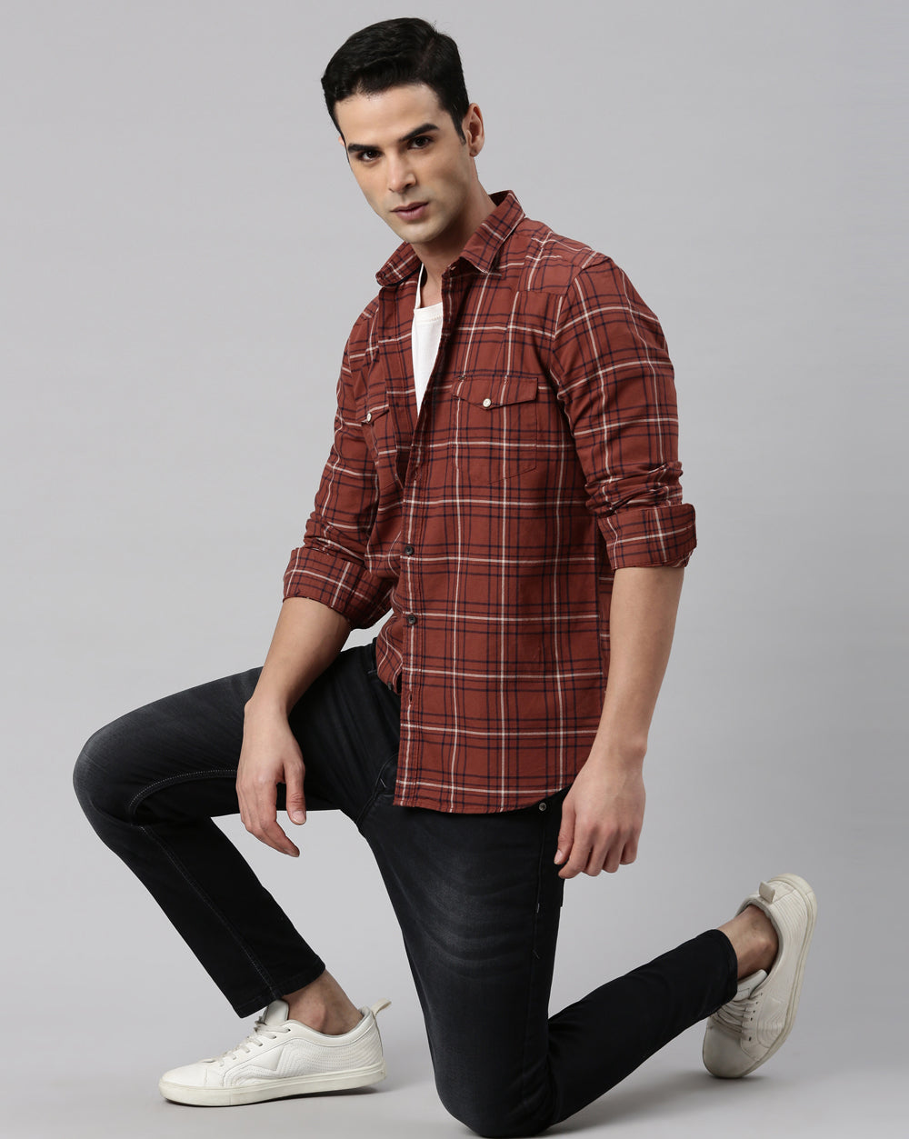 Swing Rust Checkered Shirt