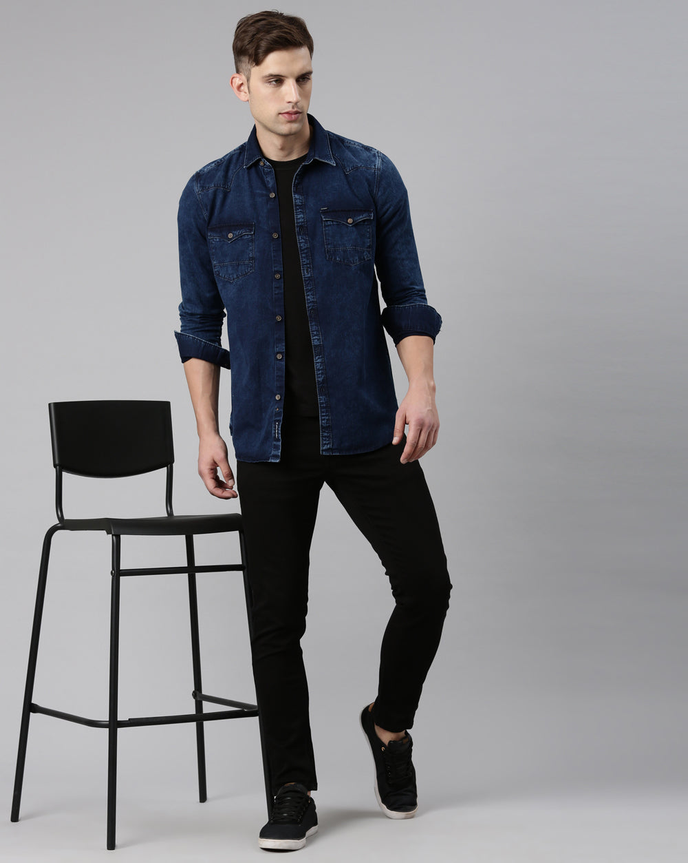 Indigo Double Pocket Denim Shirt