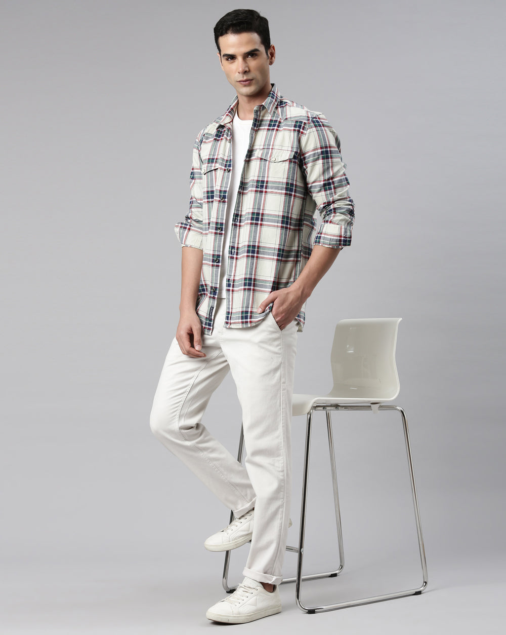 Swing Ivory Windowpane Shirt