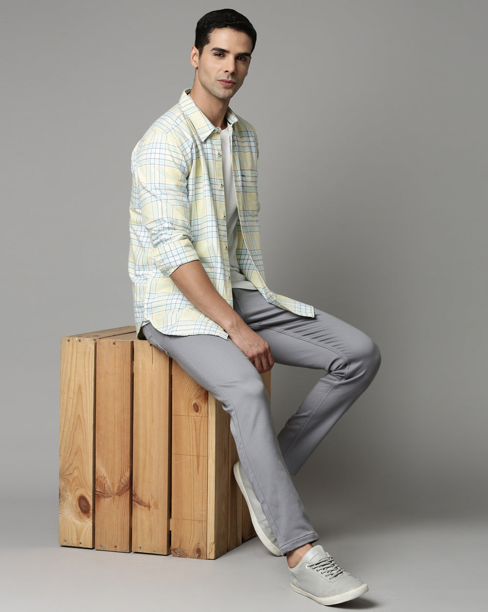 Sway Lemon Yellow Checkered Shirt