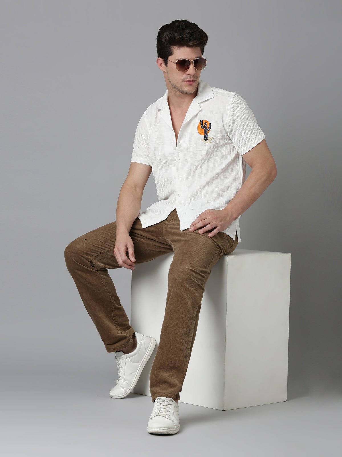Men Cactus shirt - White