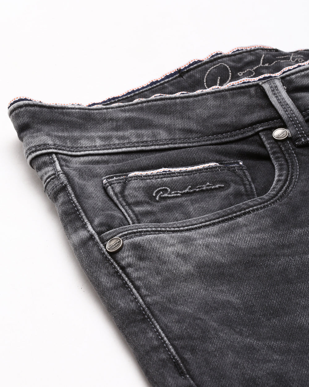 Distressed Dark Grey Denim