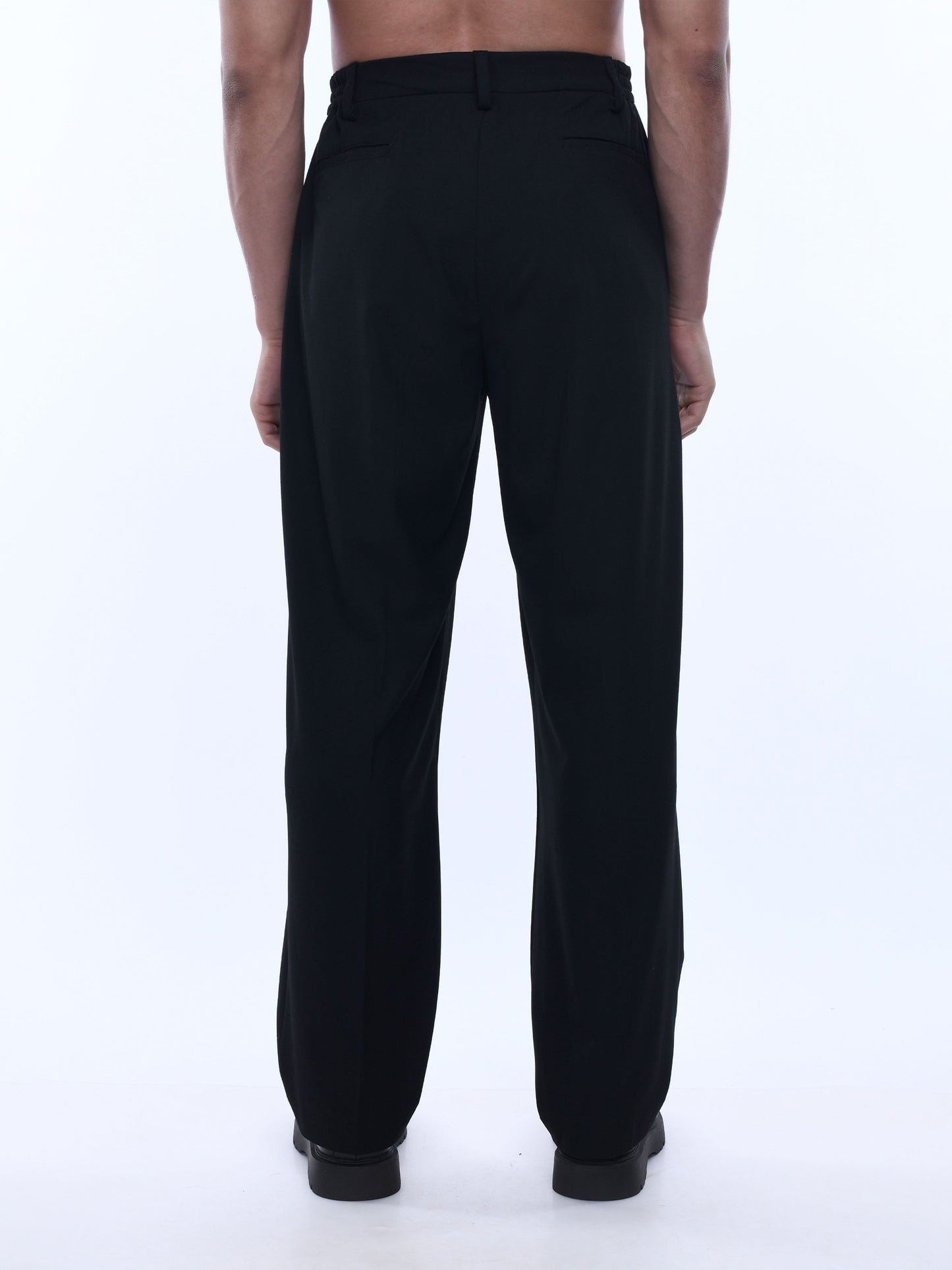 Soft Handle Relaxed Black Trousers