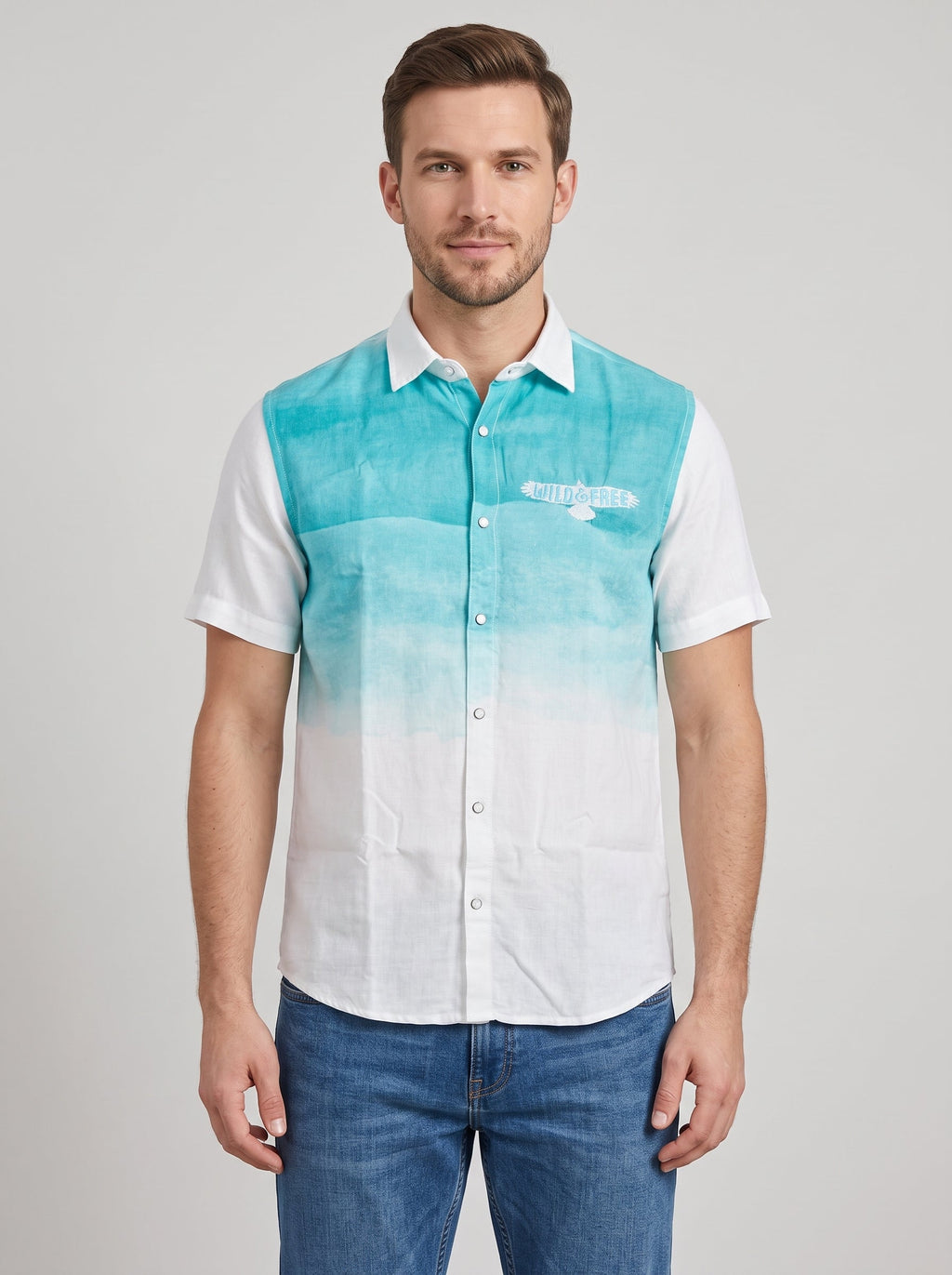 Turquoise Ombre Resort Shirt