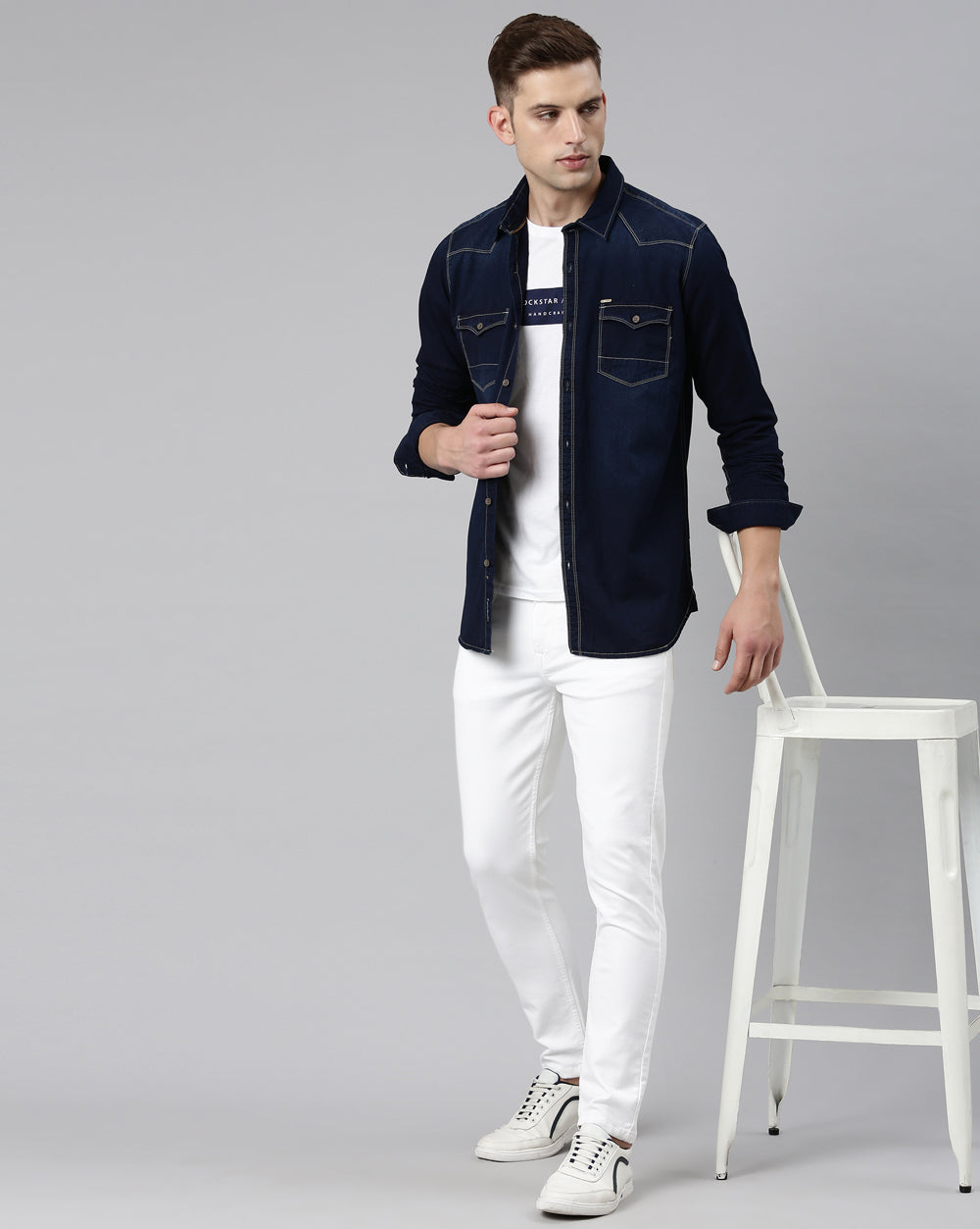 Men's Twill Indigo Denim Shirt