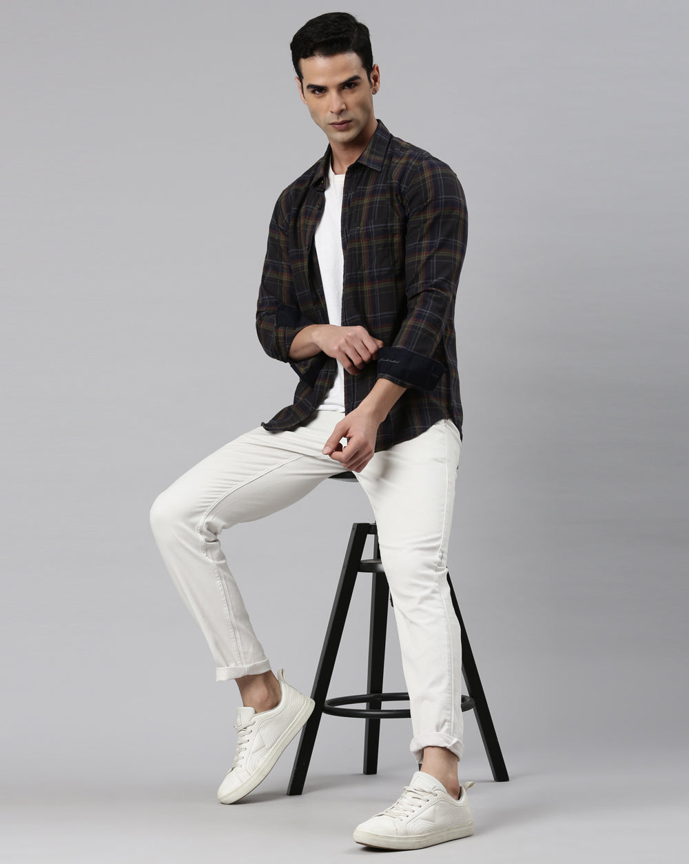 Sway Olive Checkered Shirt