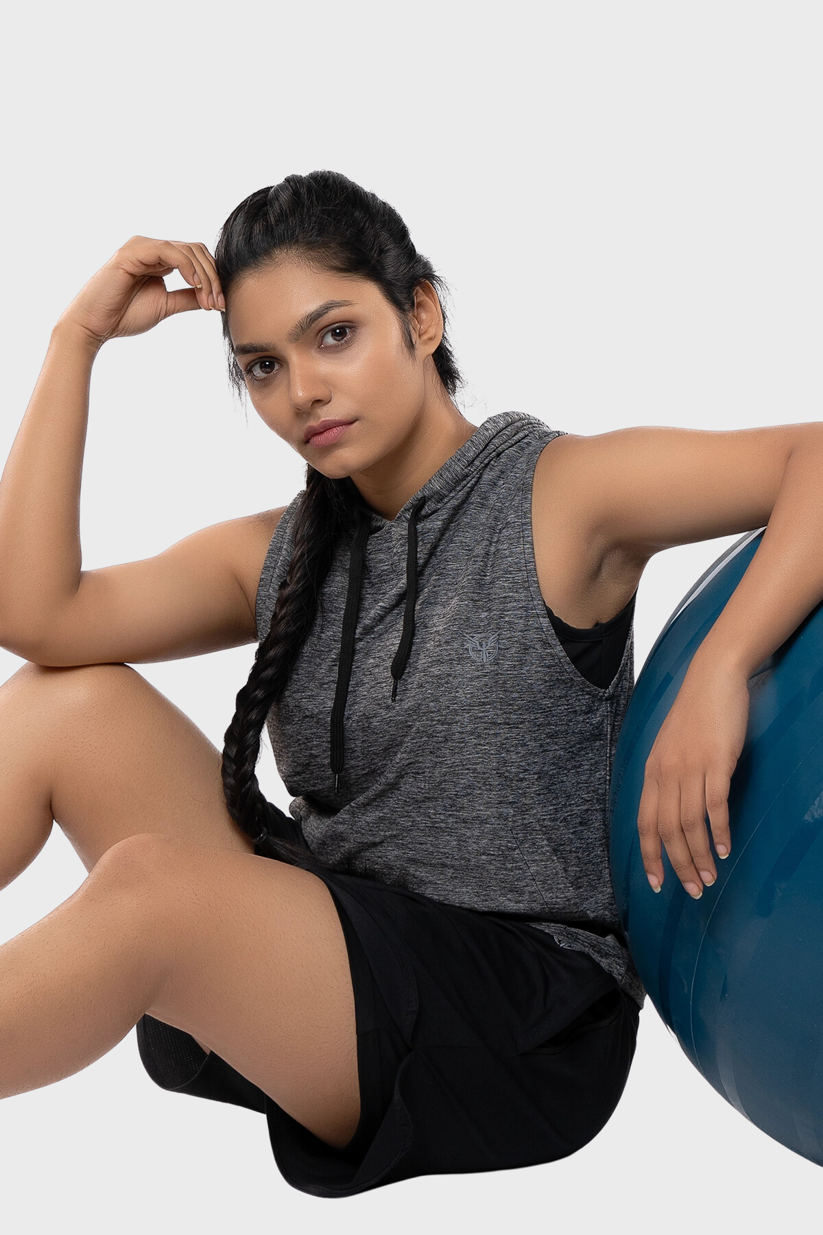 Womens Active Layered  Shorts- Crow Raven