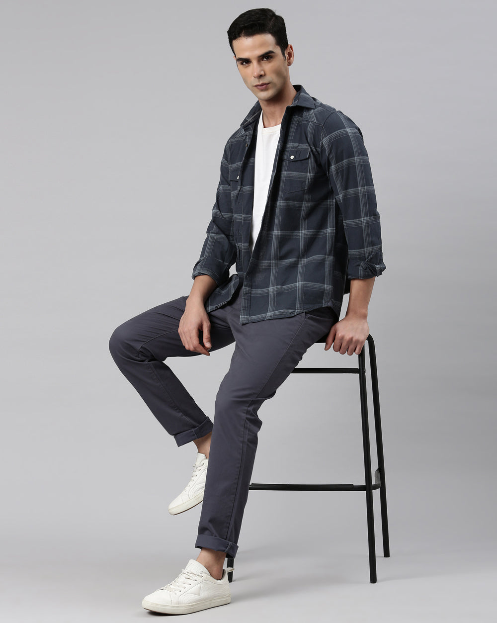 Swing Grey Checkered Shirt