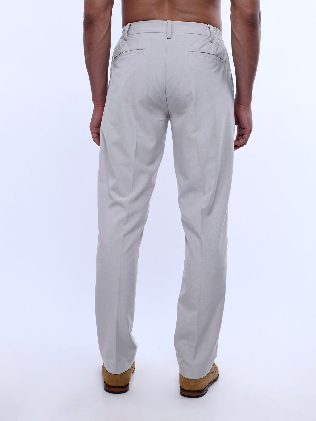 Soft Handle Tailored Cream Trousers