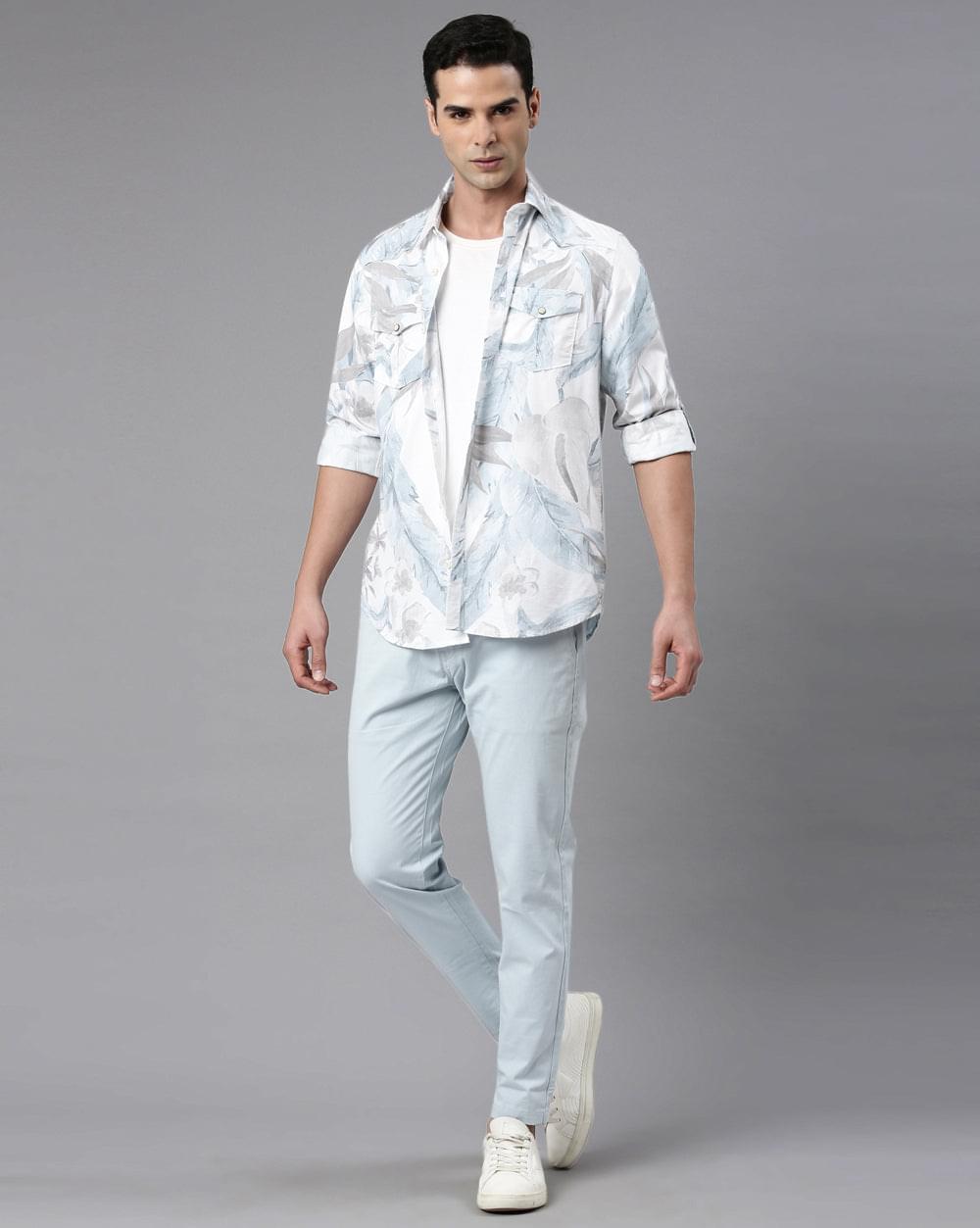 Blue Printed Shirt
