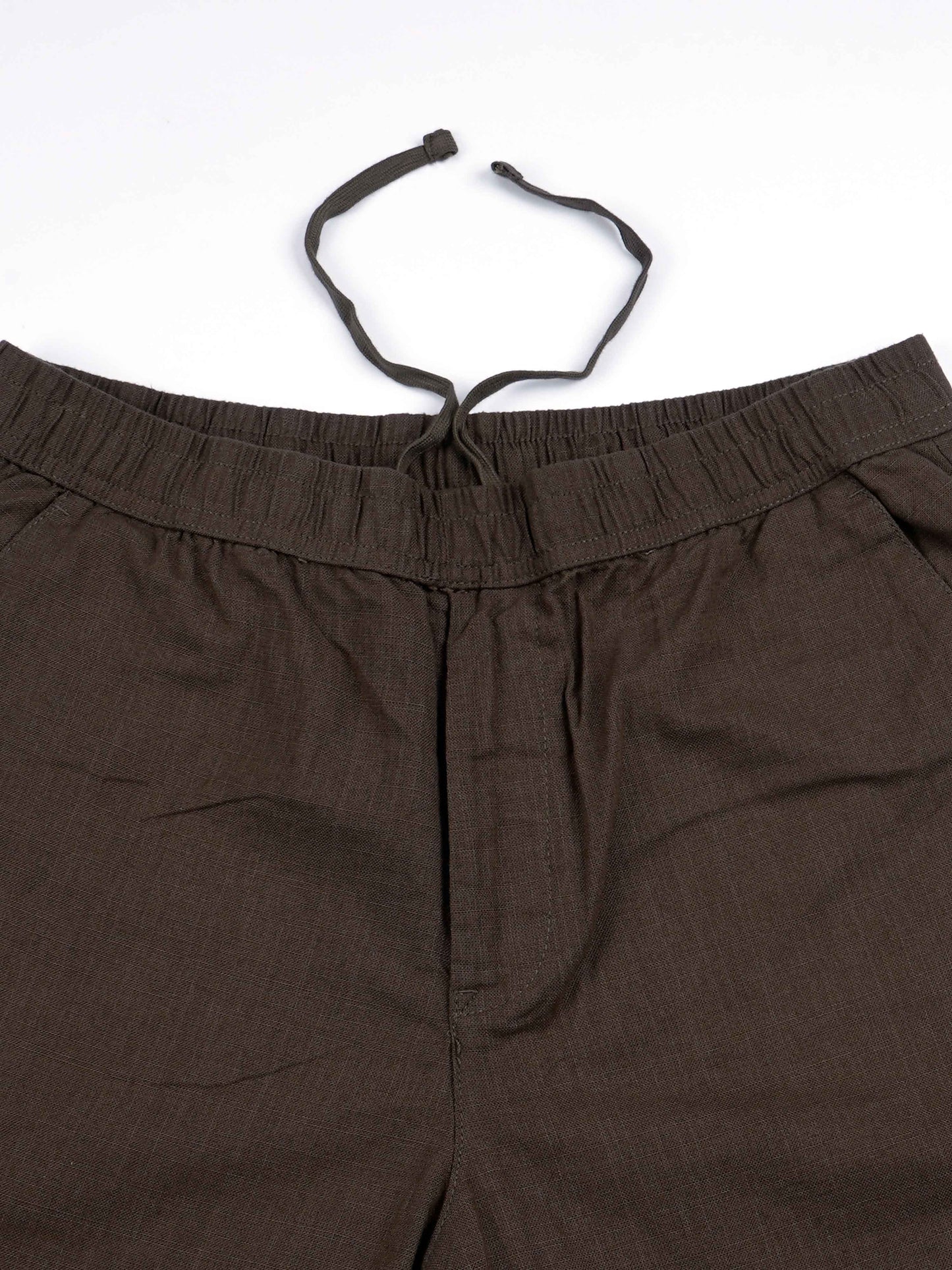 Raw Slub Relaxed Brown Flexiwaist Pants