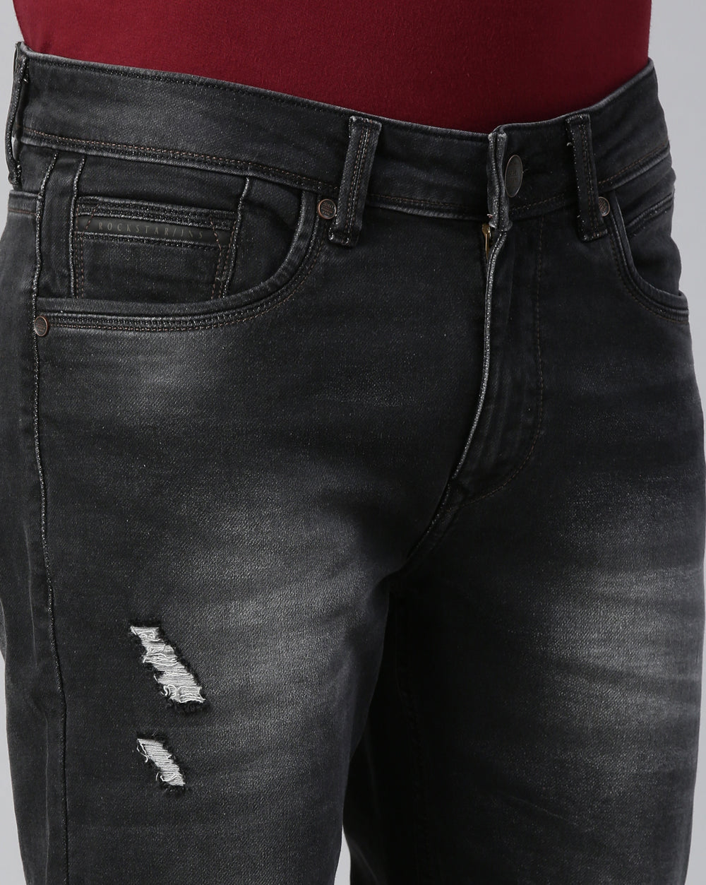 Distressed Black Denim