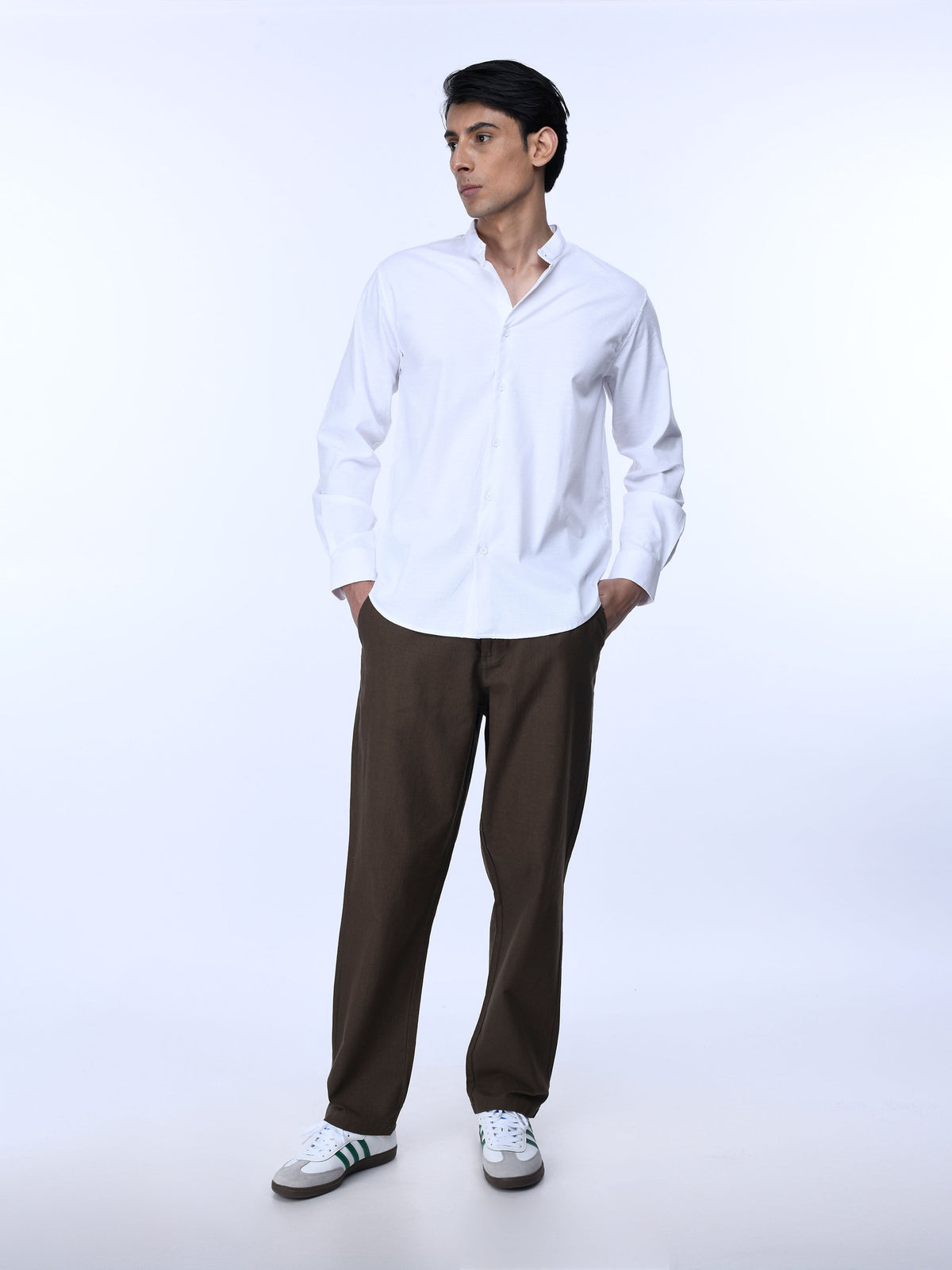 Raw Slub Relaxed Brown Flexiwaist Pants