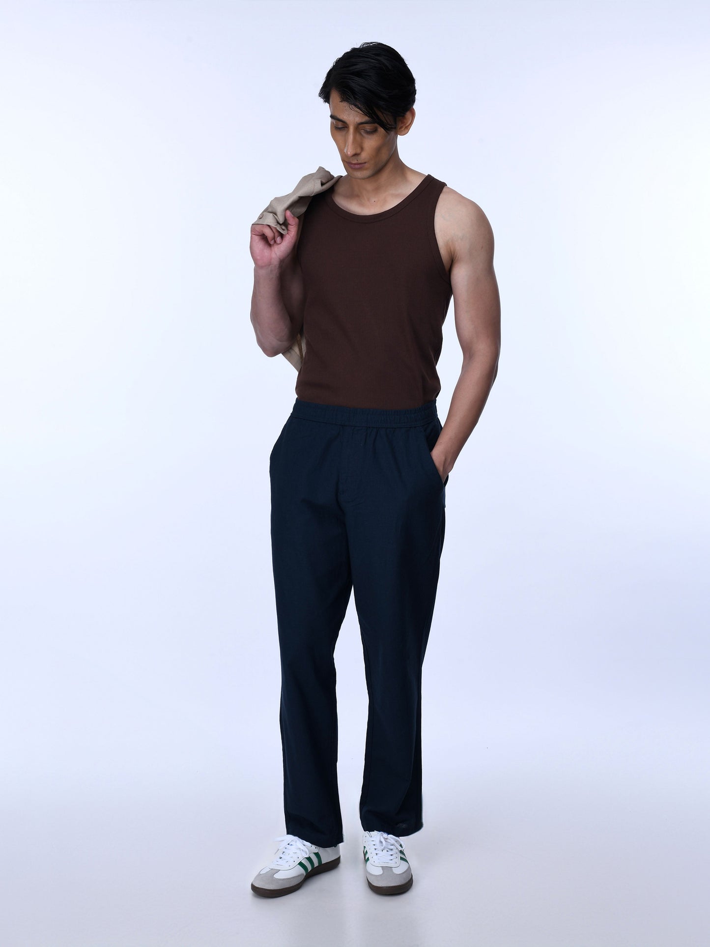 Raw Slub Relaxed Navy Flexiwaist Pants