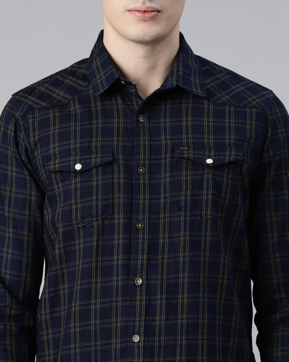 Swing Indigo Green Checkered Shirt