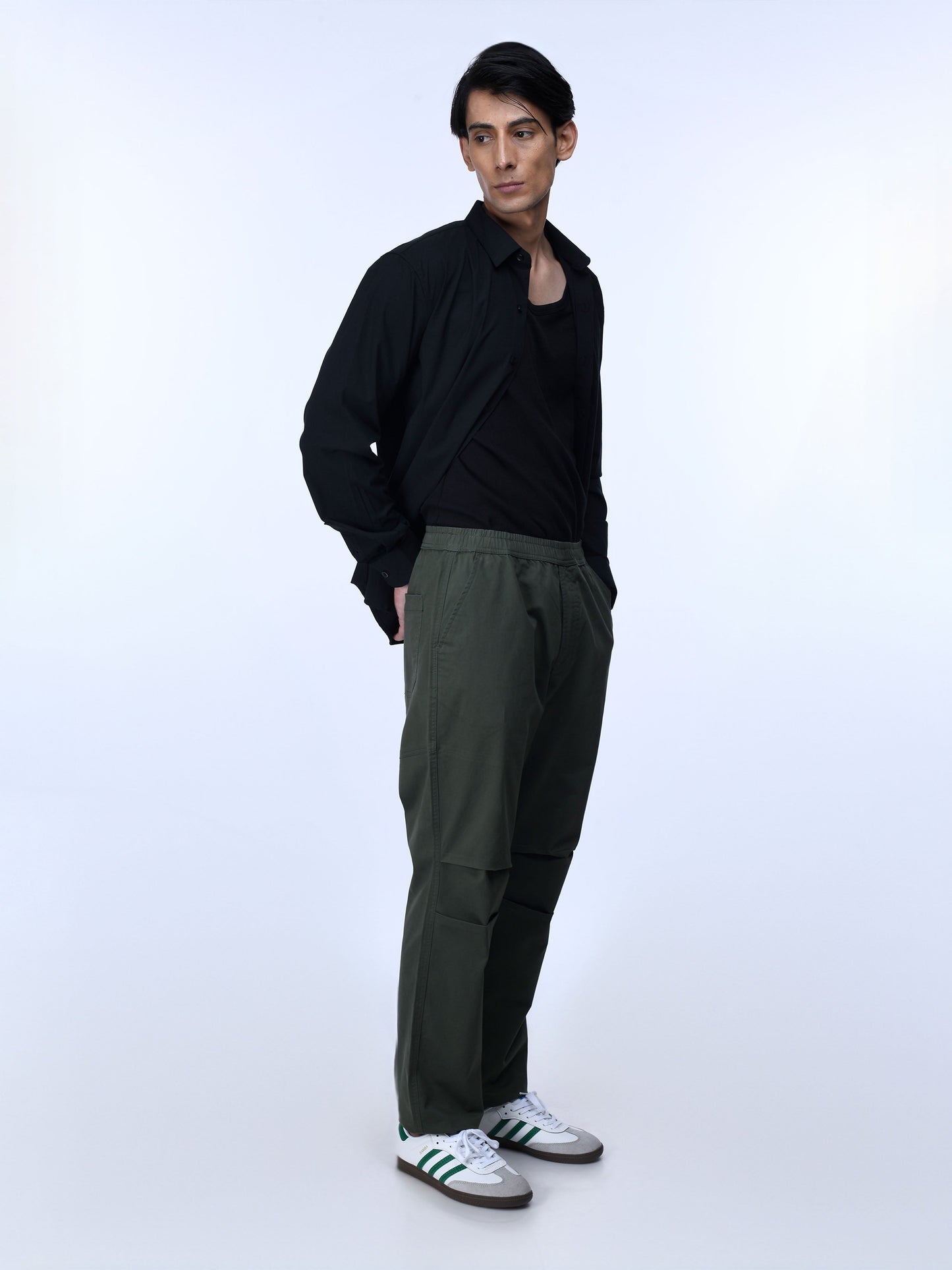 Soft Cotton Relaxed Olive Flexiwaist Pants