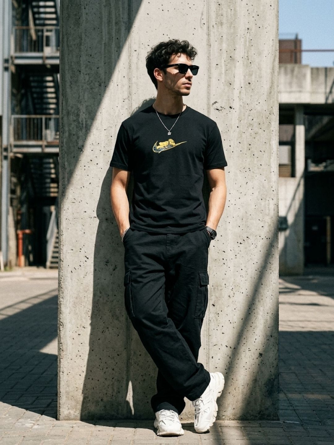 Black Round Neck Bio Wash Single Jersey