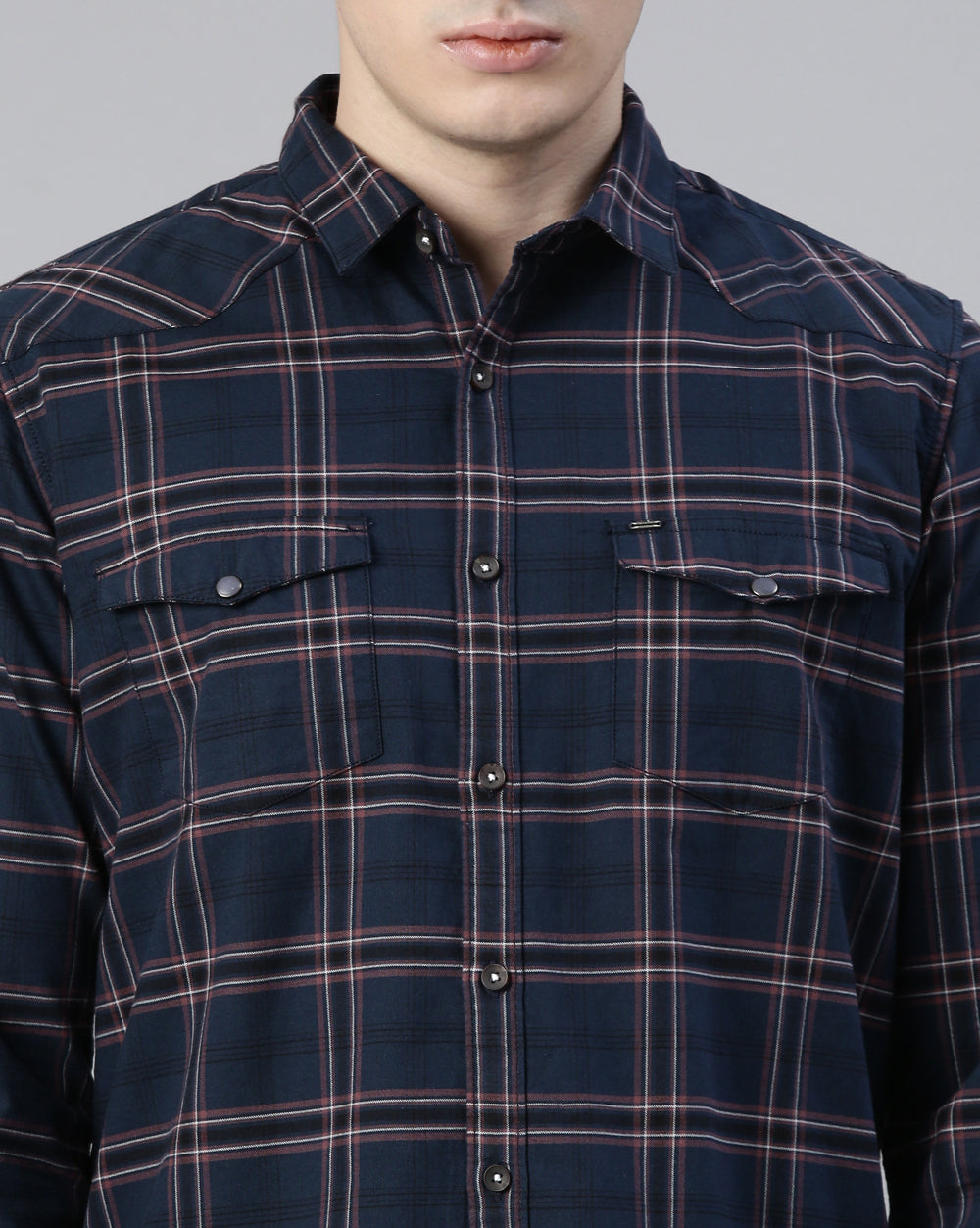 Swing Blue Windowpane Checkered Shirt