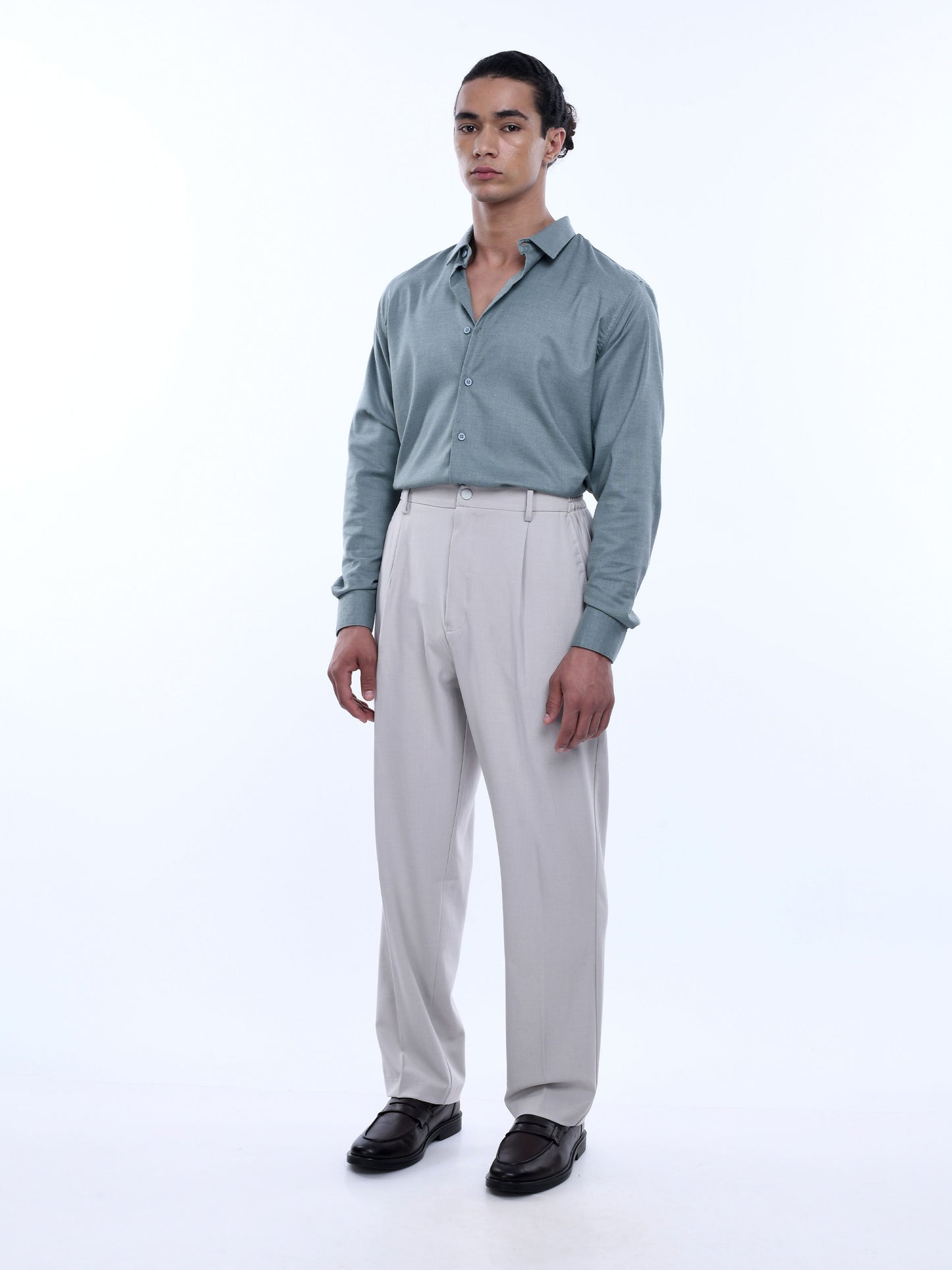 Soft Handle Relaxed Cream Trousers
