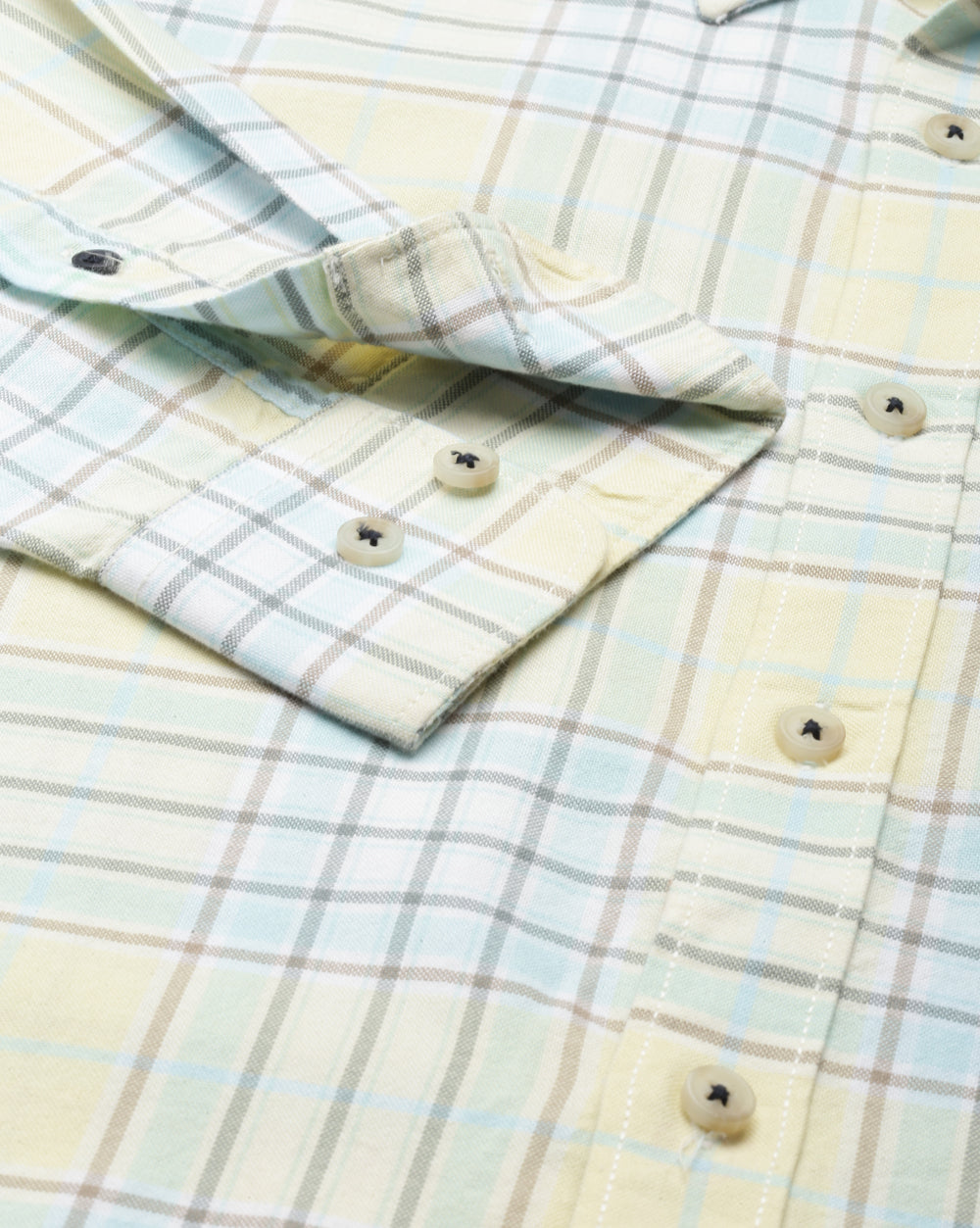Sway Lemon Yellow Checkered Shirt
