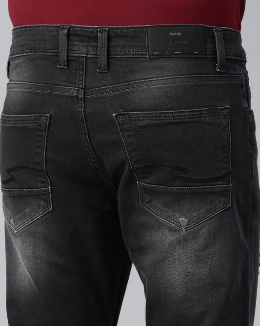 Distressed Black Denim