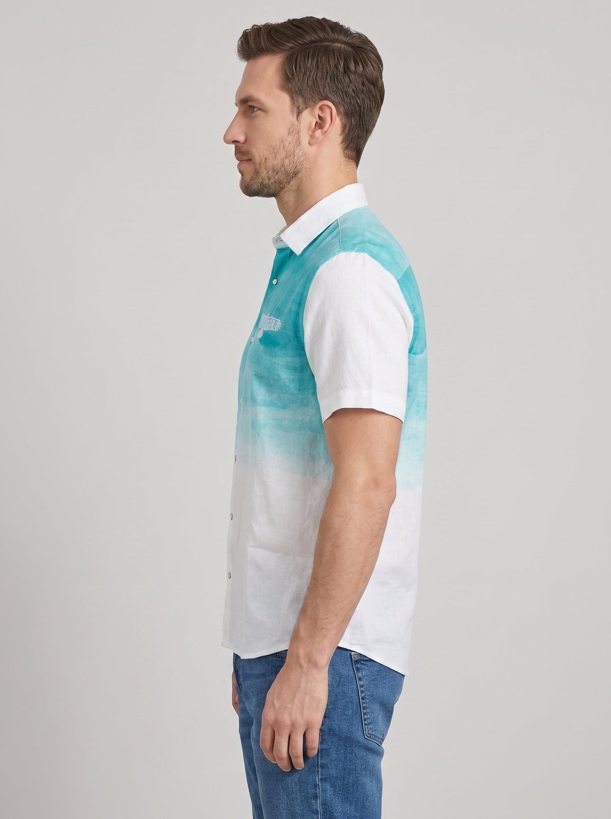 Turquoise Ombre Resort Shirt