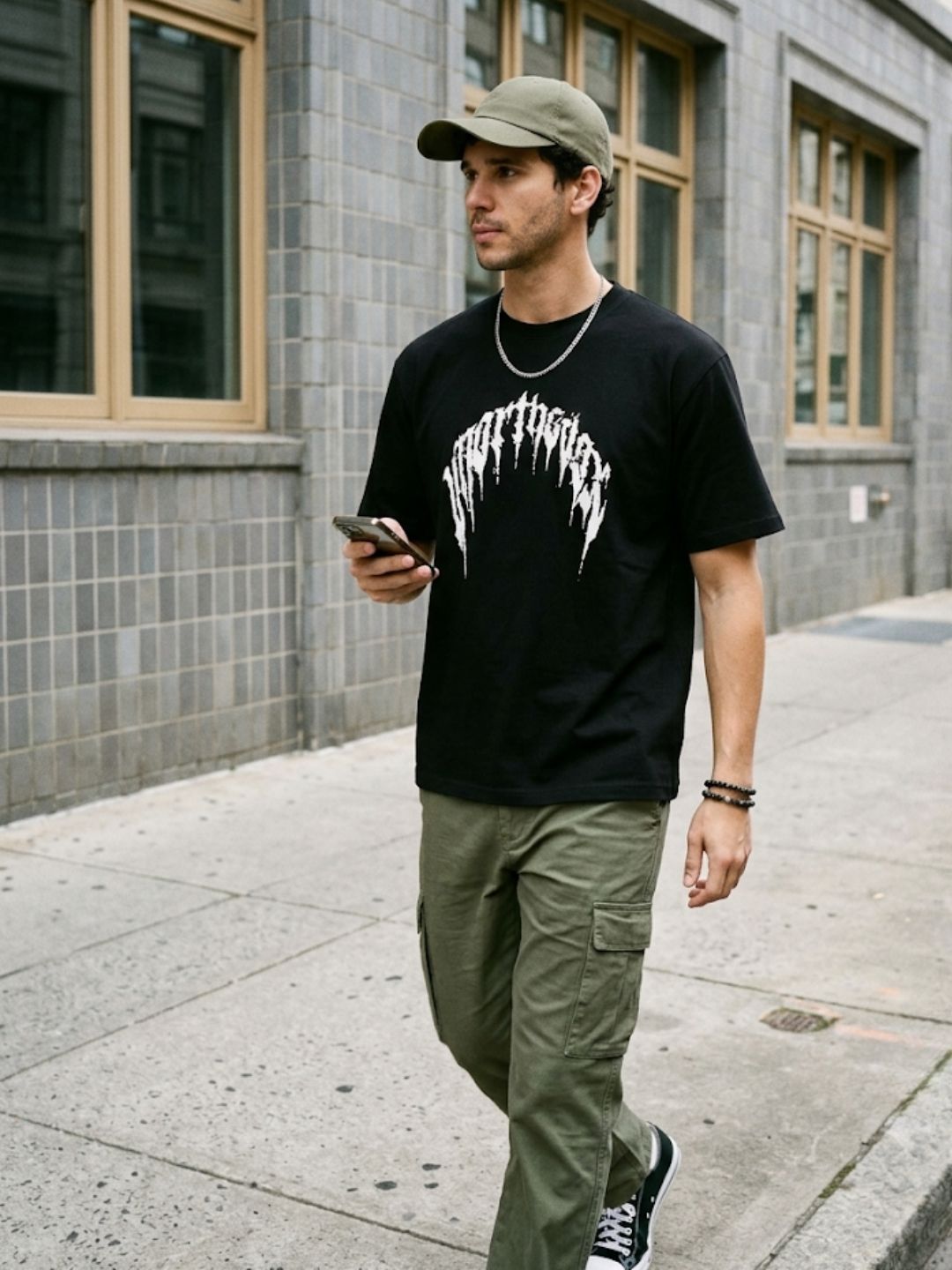 Black Oversized Bio Wash Terry