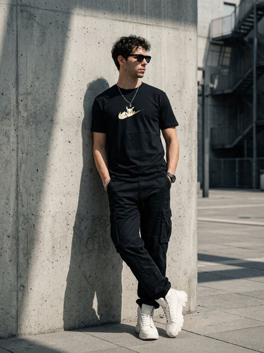 Black Round Neck Bio Wash Single Jersey