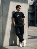 Black Round Neck Bio Wash Single Jersey