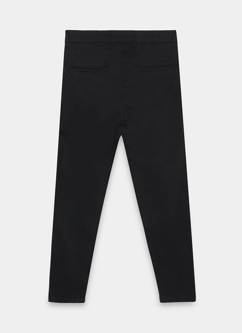 AIRY TWILL LYCRA Regular Fit Drawstring Trousers Onyx Black