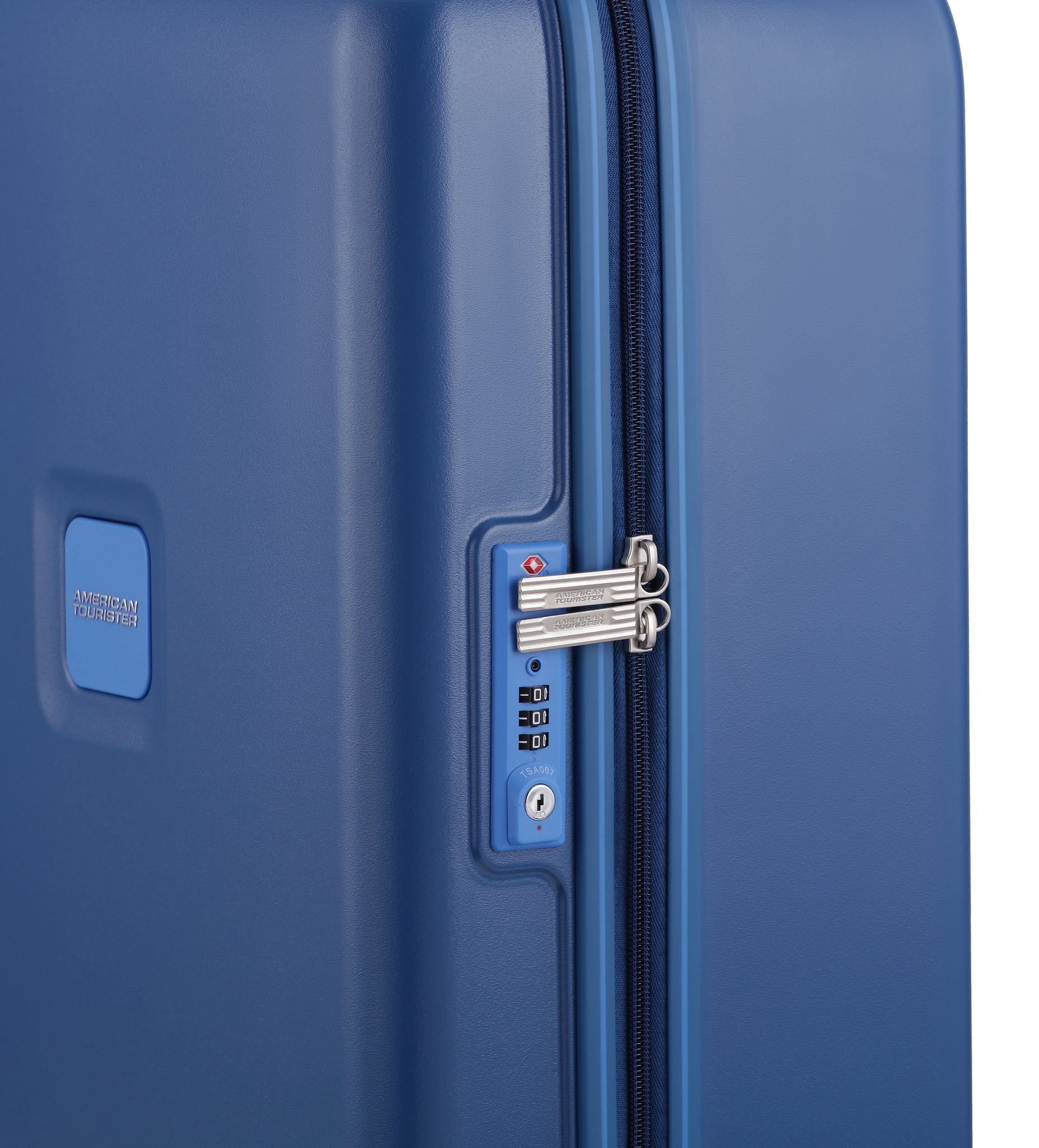 American Tourister Blue Hard Case Carry On Luggage