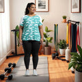 Painted Stripe Abstract Women Cycling Tee -Plus Size