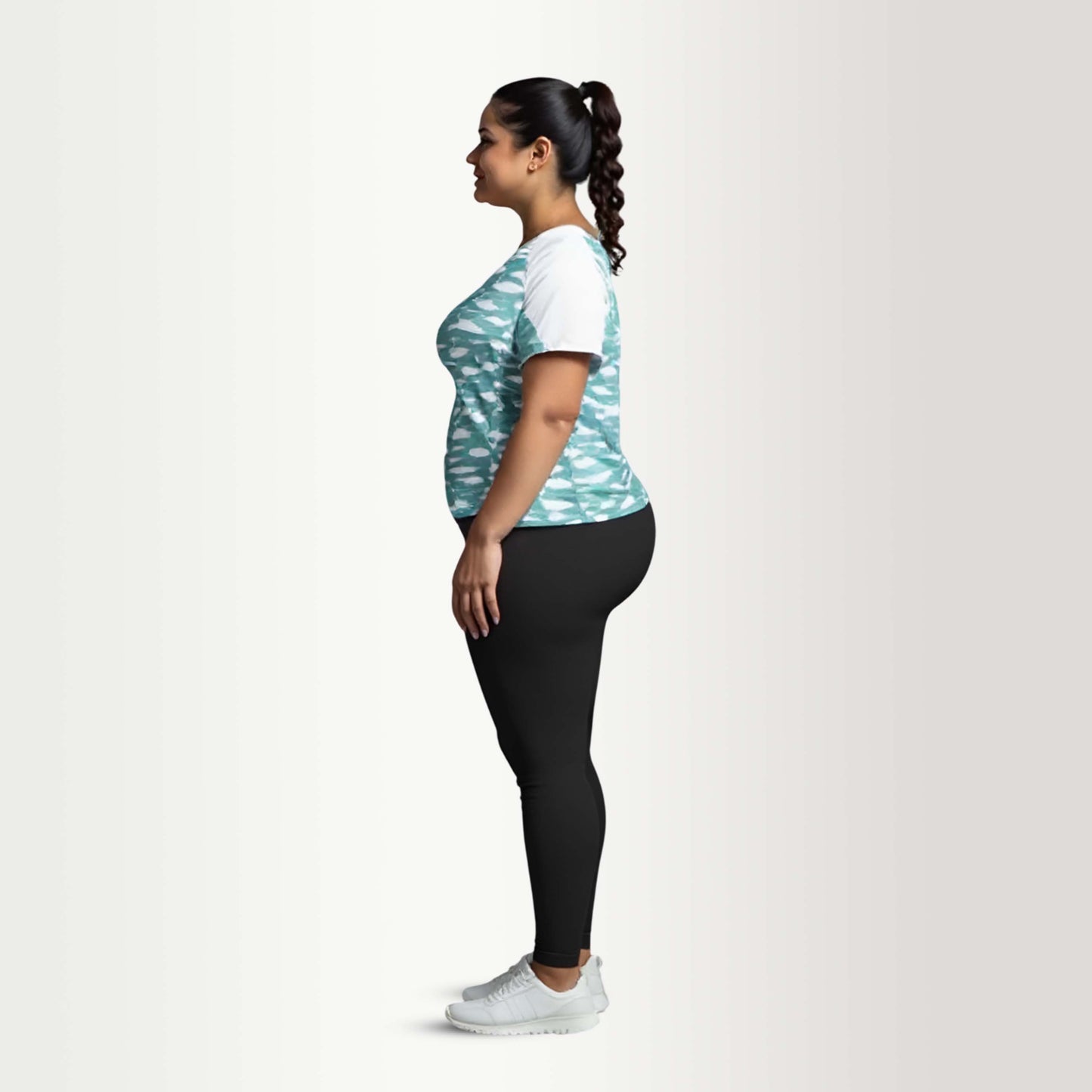 Painted Stripe Abstract Women Cycling Tee -Plus Size