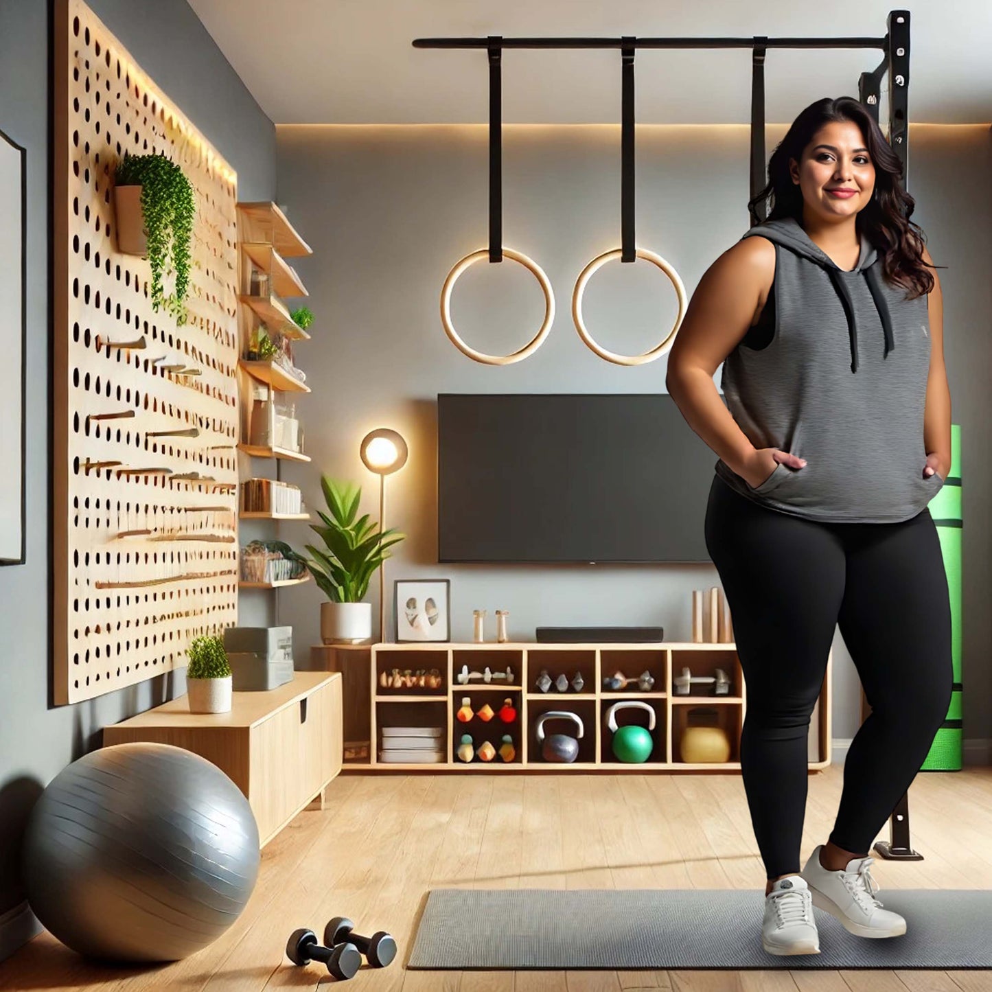 Swiftlux: Sleeveless Hoodie - Kangaroo Pockets -Plus Size