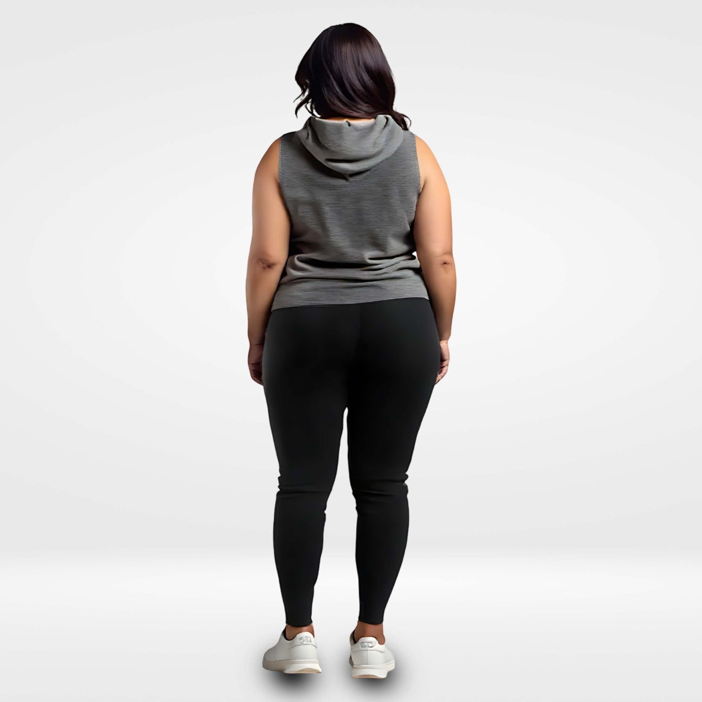 Swiftlux: Sleeveless Hoodie - Kangaroo Pockets -Plus Size