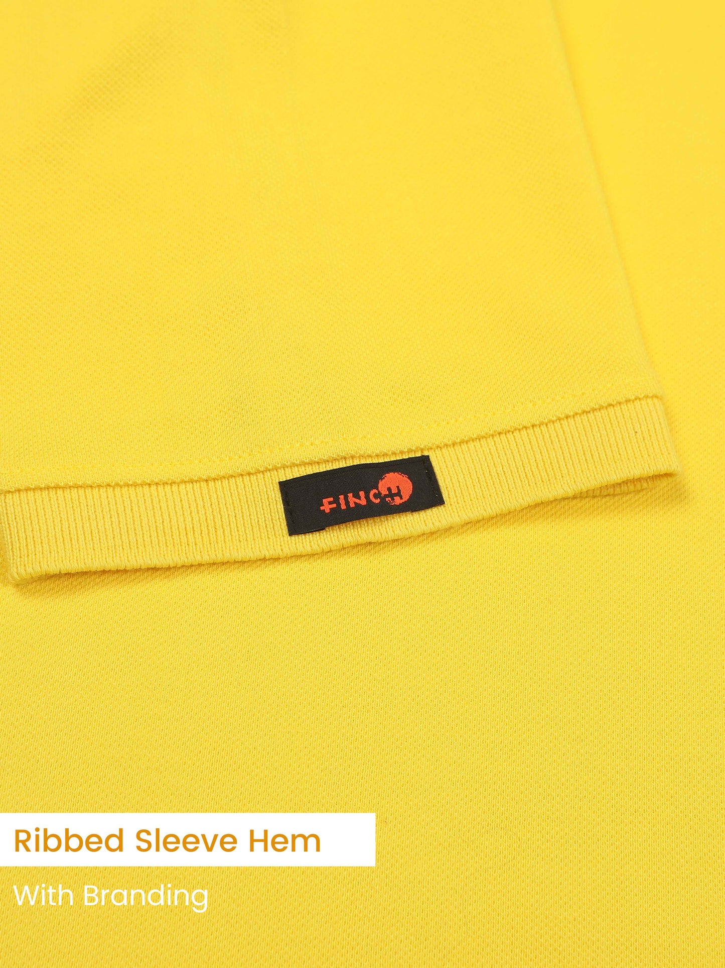 Plus White Striped Collar Mens Cotton T Shirt Yellow