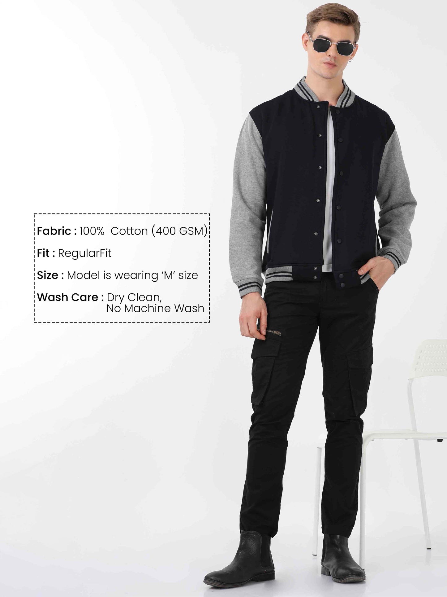 Navy Blue Varsity Jacket
