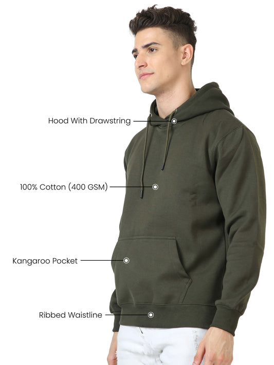 Men Olive Green Hoodie