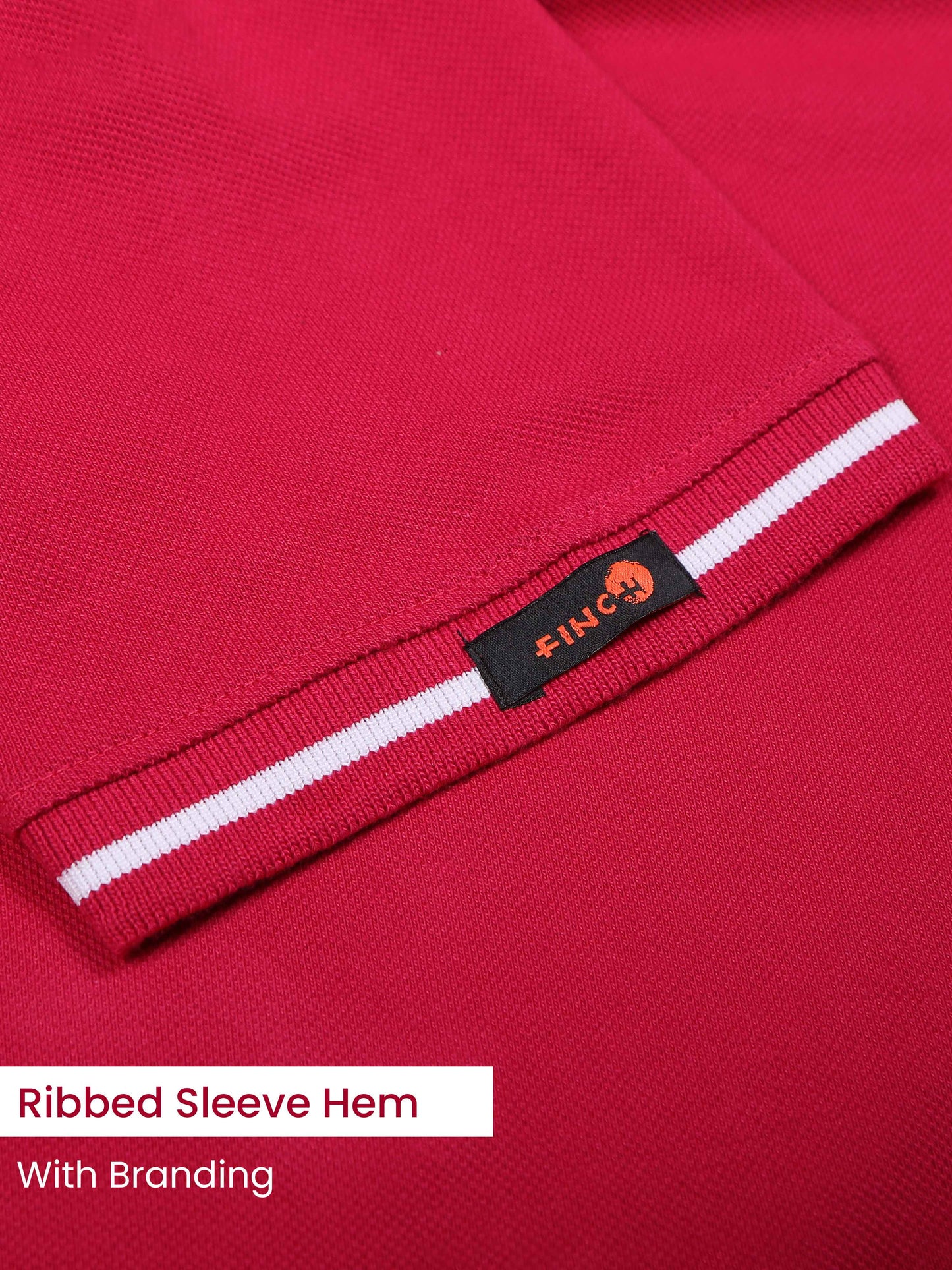 Plus White Tipping Collar Cotton Pink T Shirt for Men
