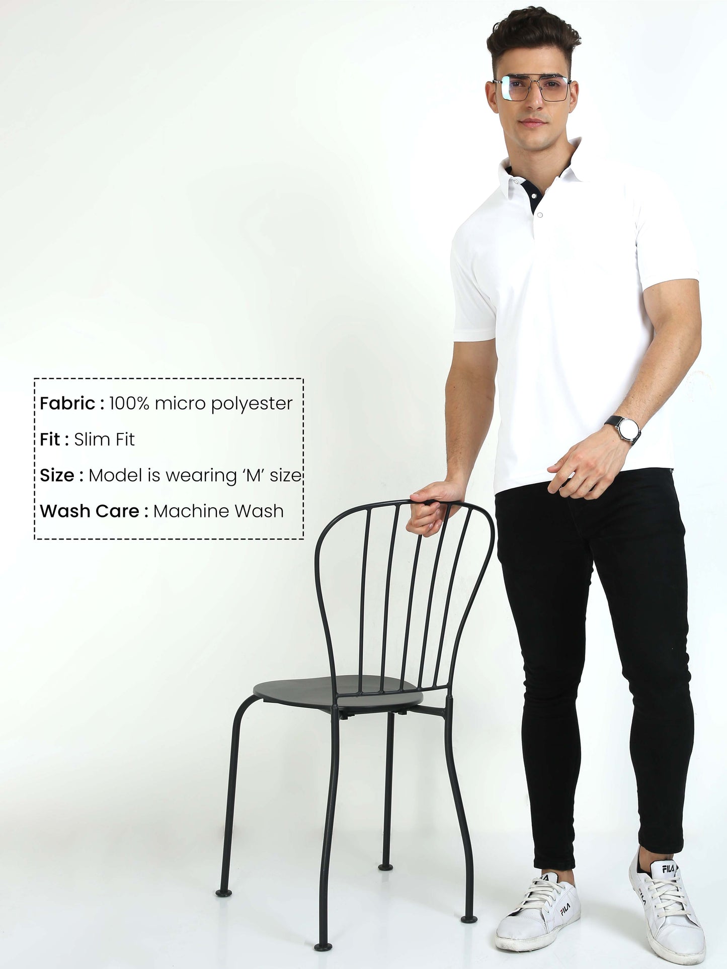 White Men's Polo T-shirt