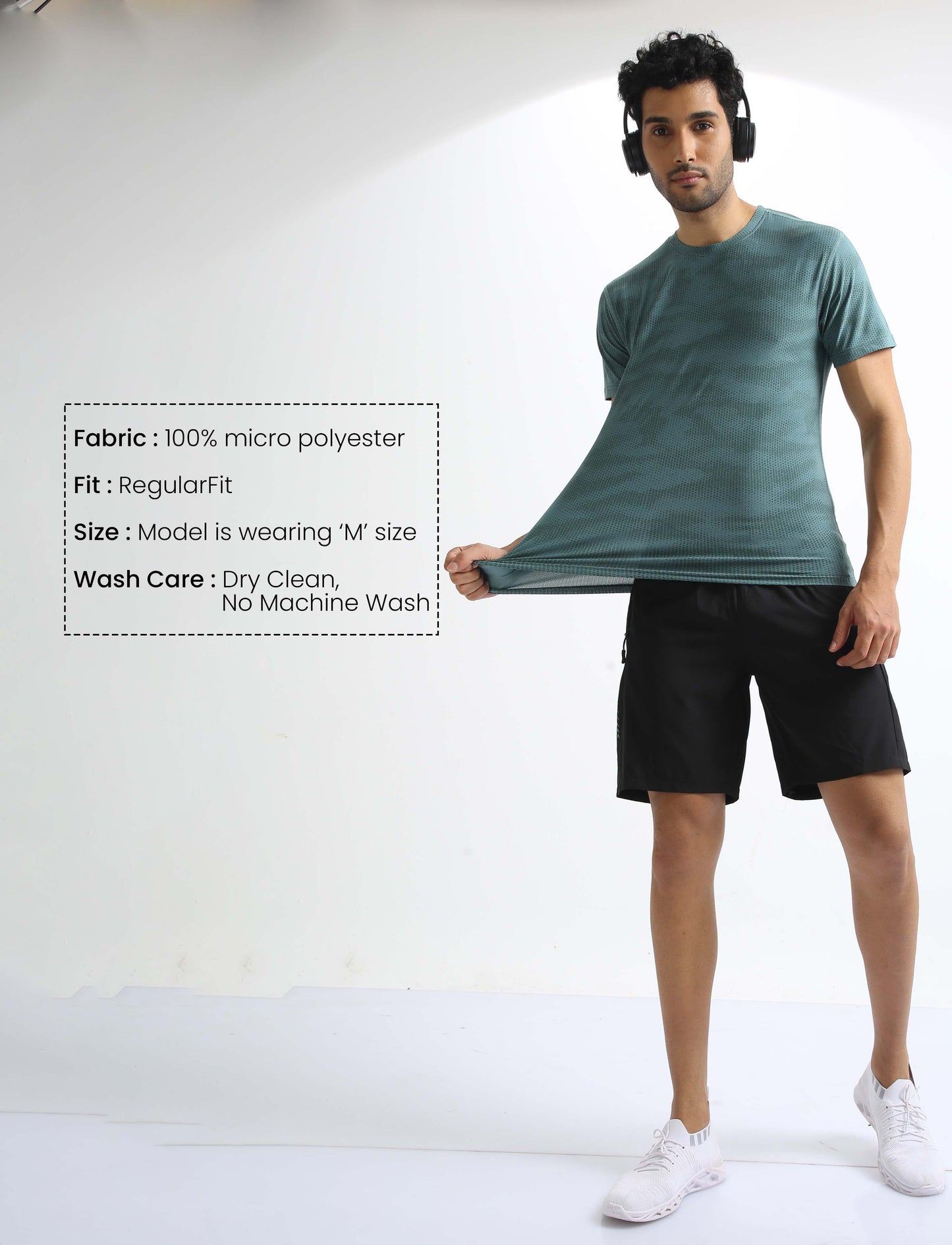 Greyish Turquoise Sports Tee