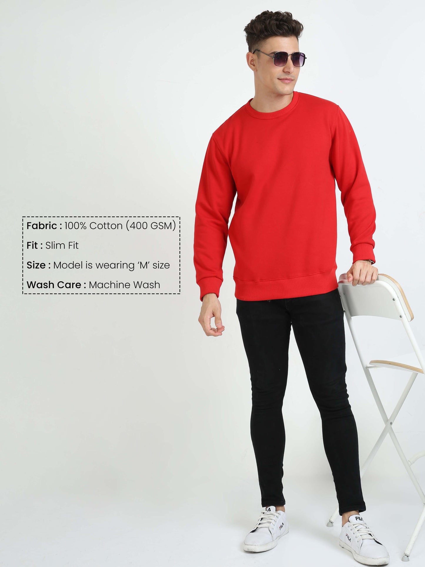 Men Red Sweatshirt